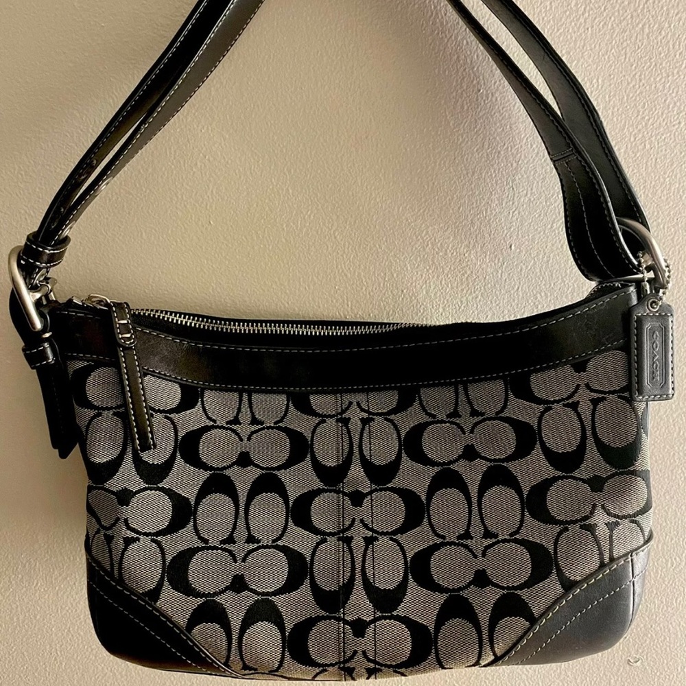 COACH Vintage F12328 Signature Soho Duffle Black/Grey *EXCELLENT Condition*